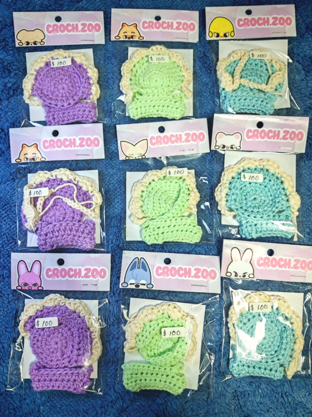 Micro SKZOO 5cm [croch.zoo] Conjunto pastel