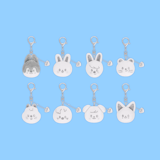 Stray Kids [dominATE : celebrATE Merch] SKZOO Face Keyring Silver