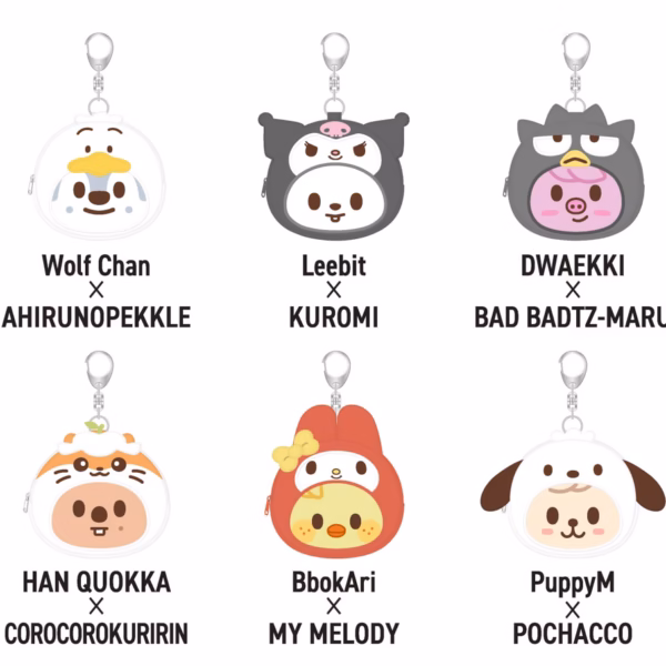 Stray Kids [RUN IT MERCH 2 - JAPAN] SKZOO×SANRIO CHARACTERS BUTTON BADGE POUCH